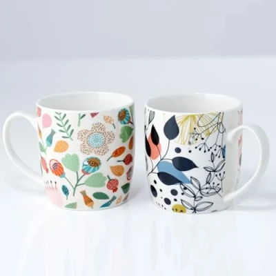 Image of Puckator Autumn Falls, Wisewood Set of 2 Pick The Bunch Porcelain Tea Coffee Mugs Funny Home Accessories Cute Gifts for Girlfriend Large Men Women Hot Drinks Cups Presents Secret Santa Gift