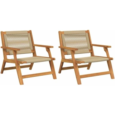 Image of vidaXL Garden Chairs 2 pcs Beige 67x77x73 cm Solid Wood Acacia