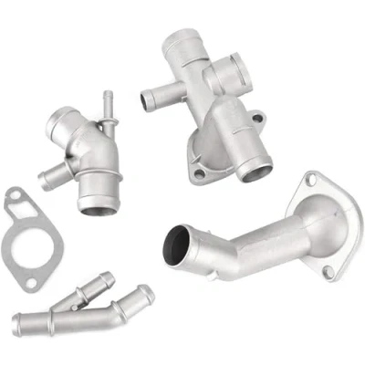 Image of KSTE 4Pcs/Set Aluminum Engine Coolant Hose Flange Kit Compatible with Mk4 Golf 1.8T 2000 2005 06A121132A