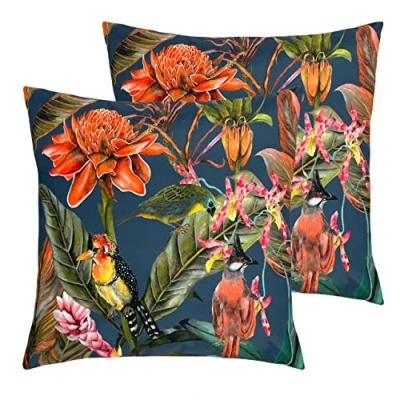 Image of Evans Lichfield Exotics Outdoor Cushions (Twin Pack) Multicolour One Size
