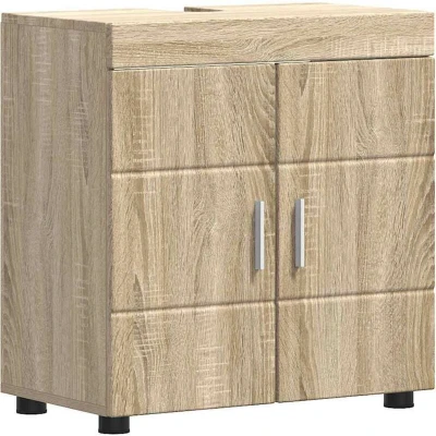 Image of vidaXL Bathroom Basin Cabinet with Storage Sonoma oak 60 x 34 63 cm