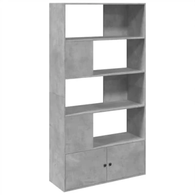Image of vidaXL Bookcase Bookshelf Rack Storage Cabinet Engineered Wood, Concrete Grey, 100 x 36 189 cm, Living Room/Office