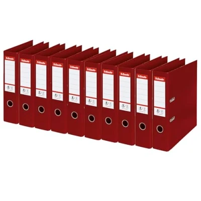 Image of Esselte No. 1 Power Lever Arch File A4 75 mm (Bordeaux) Pack of 10