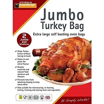 Image of Toastabags 9222 Sunnex Humbo Turkey Roaster Bag, 45cm Width, 55cm Length, Pack of 2