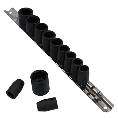Image of 3/8in Drive Shallow Metric MM Impact Sockets 8mm 19mm 6 Sided 12pc Set