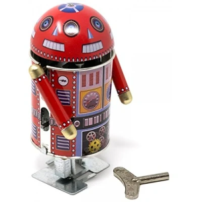 Image of Robo cop tin toy robot mechanical clockwork retro replica