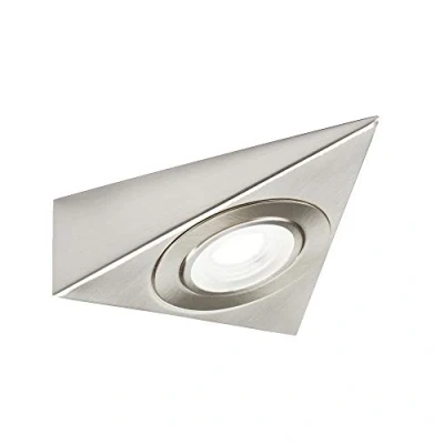 Image of KnightsBridge 230V LED Triangular Under Cabinet Light Brushed Chrome 4000K