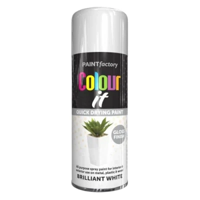 Image of AlezyB 2 x White Gloss 400ml All Purpose Spray Paint Use on Metal, Wood, Plastic and Multipurpose Aerosol Professional Quality Perfect Finish, for Interior Exterior Excellent Coverage