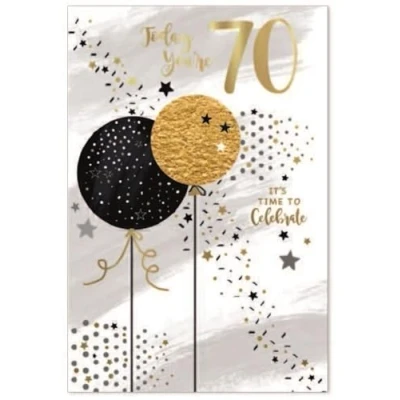 Image of 70th Birthday Card Age 70 Men Male Drink Size: 7.5&quot; x 5.25&quot; F