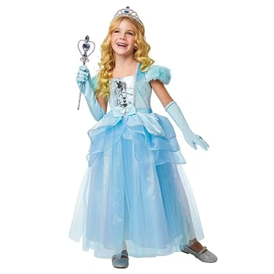 Image of Bristol Novelty 3016297 8000 Blue Princess Costume, Girls, 7 8 Years