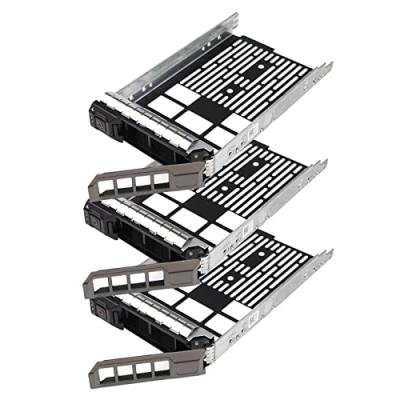 Image of Heretom 3 PACK 3.5&quot; SAS SATA SATAu Hard Drive Caddy Tray Enclosure Compatible for DELL PowerEdge R310 R320 R410 R415 R510 R515 R610 R710 T610 T710 KG1CH F238F
