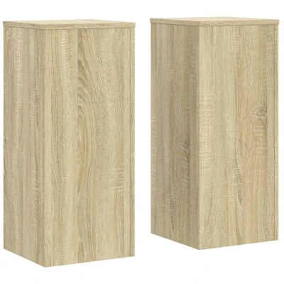Image of vidaXL Plant Stands 2 pcs Sonoma Oak 30x30x70 cm Engineered wood