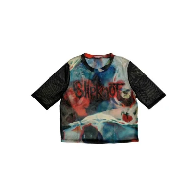 Image of Slipknot Mesh Crop Top T Shirt The End So Far Face Official Womens Black M