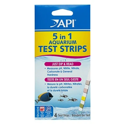 Image of API 5 IN 1 Test Strips Freshwater and Saltwater Aquarium 4 Count Box