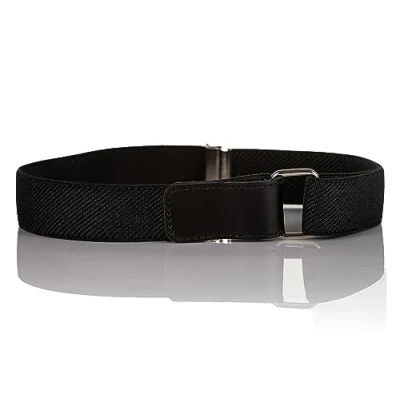 Image of Olata Children’s Stretch Elasticated Belt with Adjustable Hook and Loop Fastening 5 12 years. Black