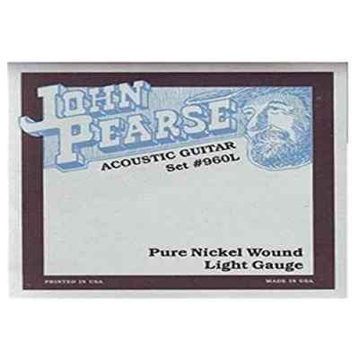 Image of John Pearse Strings 960L For Acoustic Guitar Pure Nickel Wound Light Gauge 012/054