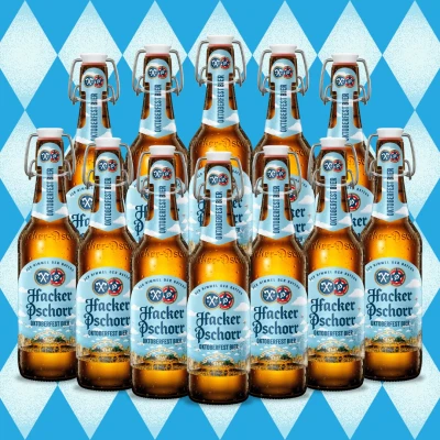 Image of Hacker Pschorr Oktoberfest Limited Edition Bier Beer 500ml Bottles 6.0% ABV (Multipack)