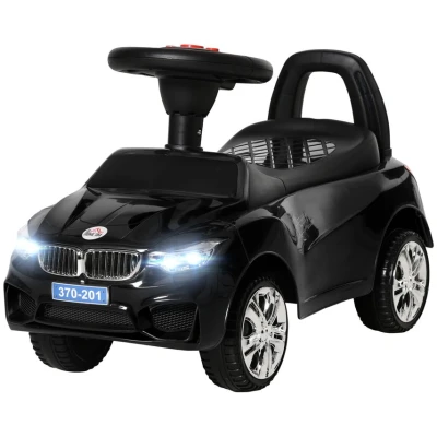 Image of HOMCOM Ride on Car Baby Toddler Walker Foot to Floor Sliding Slider w/Horn Music Working Lights Storage for 1.5 3 Years Old Black