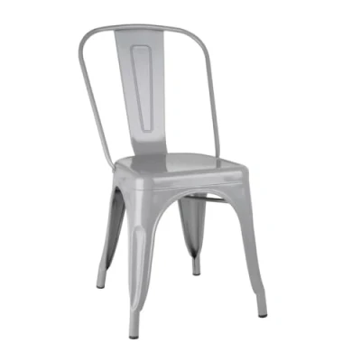 Image of Bolero Bistro Steel Side Chairs Grey (4 pack)
