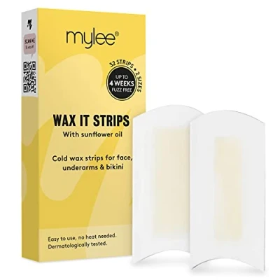 Image of Mylee Wax It Cold Strips for Easy and Natural Hair Removal 32 Perfect Face, Body, Legs, Armpit, Bikini, Body Epilator Strips, Suitable Men Women, All Skin Types