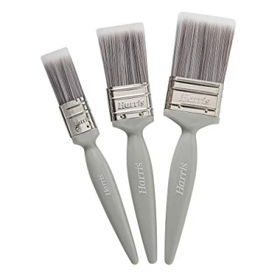 Image of Harris Essentials Walls &amp; Ceilings Paint Brushes, 3 Brush Pack, 1&quot;, 1.5&quot;, 2&quot;,Grey