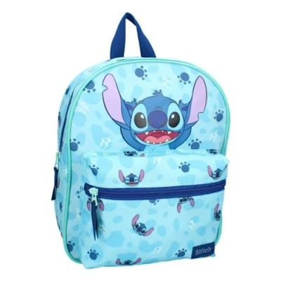 Image of mybagstory Backpack Stitch Blue Children School Kindergarten Daycare Unisex Bag Size 30 cm Adjustable Straps Gift Idea, Blue,