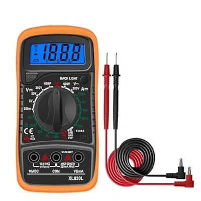 Image of Portable Multimeter Tools, LCD Backlight Multi Function High Precision Tester for Professional Factory and School (Orange)
