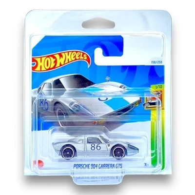 Image of Hot Wheels Porsche 904 Carrera GTS (Silver &amp; Blue) 1/10 HW Exotics 2024 158/250 (Short Card) COMES IN A GENUINE KLAS CAR KEEPER PROTECTOR CASE HRY73