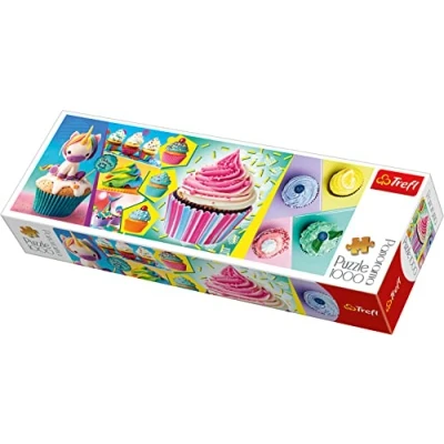 Image of Trefl 29045 Panorama Puzzle Cupcakes 1000 Pieces, Multicolored