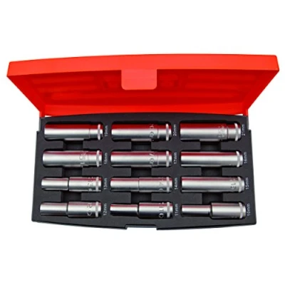 Image of Bahco BHS1612L Long 1/2&quot; Deep Socket Set, 12 PIeces