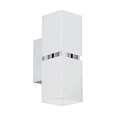 Image of Eglo 95377 PASSA Wall Light in Chrome and White Steel
