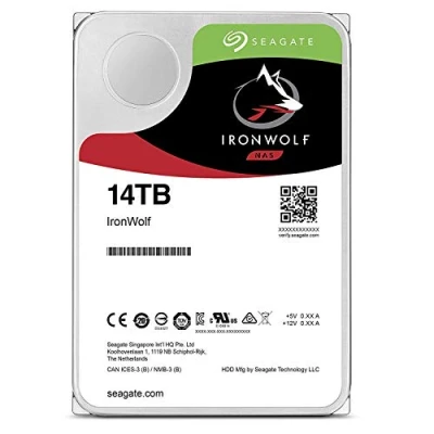 Image of Seagate IronWolf 14TB NAS Internal Hard Drive HDD 3.5 Inch SATA 6Gb/s 7200 RPM 256MB Cache for RAID Network Attached Storage (ST14000VN0008)