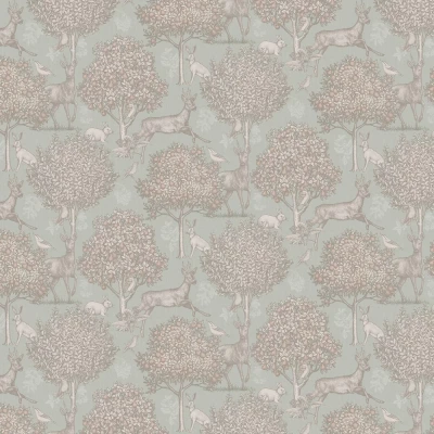 Image of Woodland Scene Wallpaper Sage Green Arthouse 924606