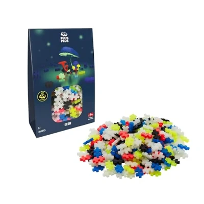 Image of Plus Building Blocks Toy 300 pc Kids Construction Toys, Creative Learning Resources and STEM Play for Home Travel Girls Boys Toys Age 5 Glow in the Dark Pieces