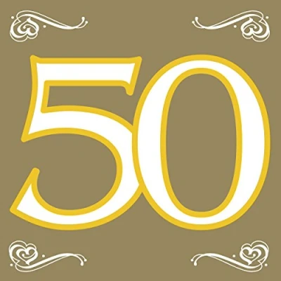 Image of Folat 07761 50th Birthday/Anniversary Napkins, Gold