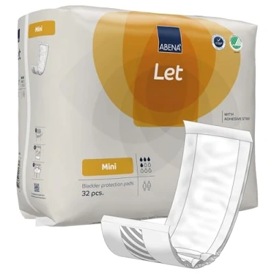 Image of ABENA Let Mini Incontinence Pads for Women and Men Pack of 32 These Absorbents can be Used as Sanitary a Heavy Flow but are mainly