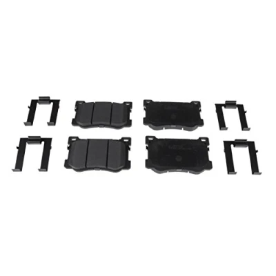 Image of 581012MA90, 58101B1A10, 58101B1A20, 58101B1A25 Brake pad set BLUE PRINT ADG042155 Front Axle with acoustic wear warning anti squeak plate