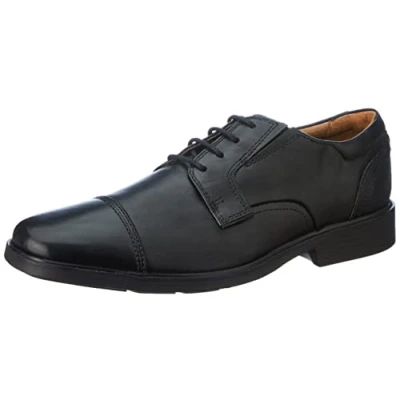Image of Clarks Men&#039;s Lite Cap Oxford, Black (Black Leather), 10 UK