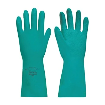 Image of Polyco Nitri Tech III Nitrile Synthetic Rubber Glove Size 8 Green