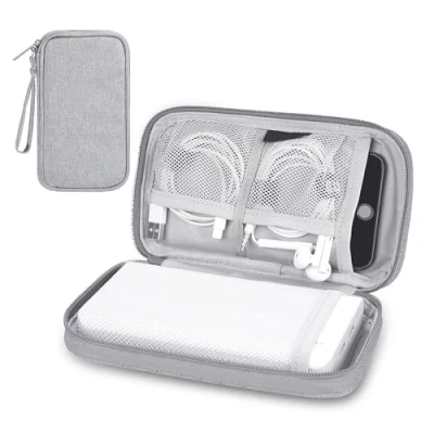Image of MHYMX Electronics Travel Organizer, Cable Organiser Small Tech Bag Universal Charger Case Portable Gadgets Pouch for Cables Power Bank USB