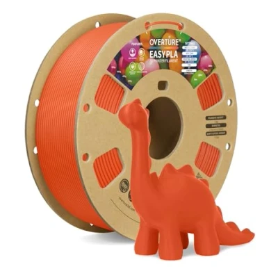 Image of OVERTURE Easy PLA 1.75mm 3D Printer Filament, 1kg Cardboard Spool (2.2lbs), Dimensional Accuracy +/ 0.03mm, Fit Most FDM (Easy Orange)