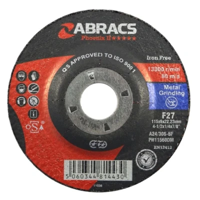 Image of Abracs PH11560DM Phoenix II DPC Metal Sanding Disc, 115 mm x 6 22 mm, 1 Piece