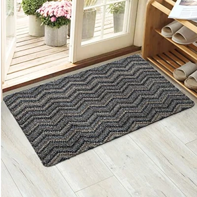 Image of eXtreme Amtico Floor Mat for Indoor and Outdoor 50cm x 75cm Heavy Duty Dirt Trapper Entryway, Kitchen, Office Super Absorbent, Washable, Non Slip Door Shale Zig Zag