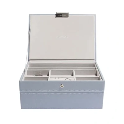 Image of Stackers Dusky Blue Classic Jewellery Box, Set of 2