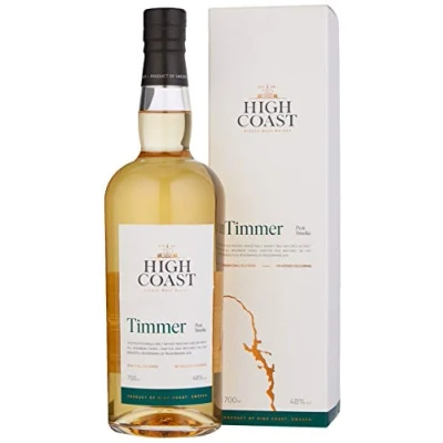 Image of High Coast Distillery, Timmer Swedish Whisky, 70 cl, 48% Alcohol Content by Volume, Whiskey Deal of the Day, Single Malt With Peat Smoke Flavour, Serve Neat, Rocks or a Dash Water