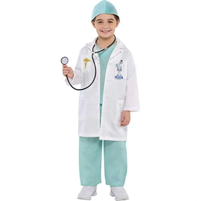 Image of amscan 999659 Childs Doctor Fancy Dress Surgeon Costume (Age 3 4 Years)