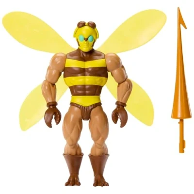 Image of Masters of the Universe Origins Action Figure Buzz Off Cartoon Collection, 5.5 inch 1980s TV Bee Leader Winged &amp; Goggled with Javelin