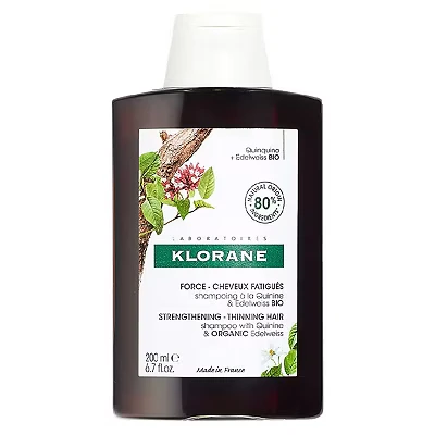Image of Klorane Strengthening Shampoo with Quinine and Organic Edelweiss for Thinning Hair 200ml