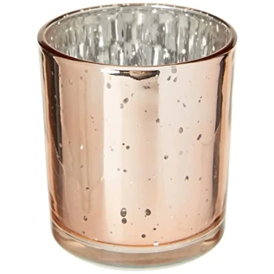 Image of CLUB GREEN Glass MED.Rose Candle Holder 70X90MM, Rose Quartz, 22 x 15 9 cm
