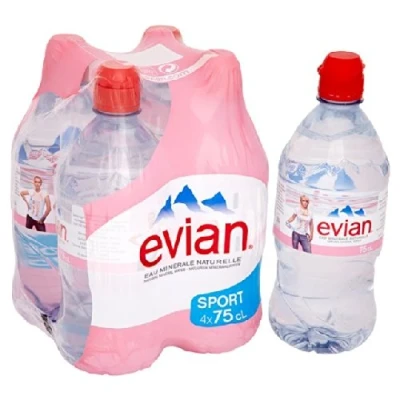 Image of Evian Still Mineral Water Sports Cap 4 x 750ml